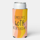 60番目の誕生日ヴィンテージ1982ストライプのクーラーボックス スリム缶クーラー (Seltzer裏面)