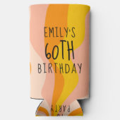 60番目の誕生日ヴィンテージ1982ストライプのクーラーボックス スリム缶クーラー (裏面)