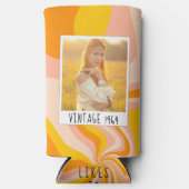 60番目の誕生日ヴィンテージ1982ストライプのクーラーボックス スリム缶クーラー (正面)