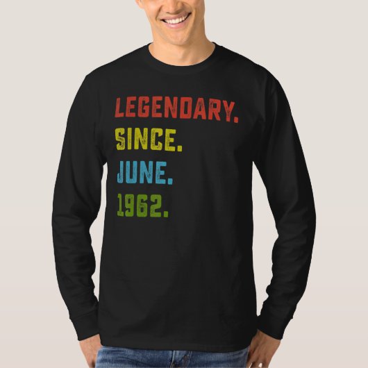 60番目の誕生日伝説1962年6月以来60年 Tシャツ (正面)