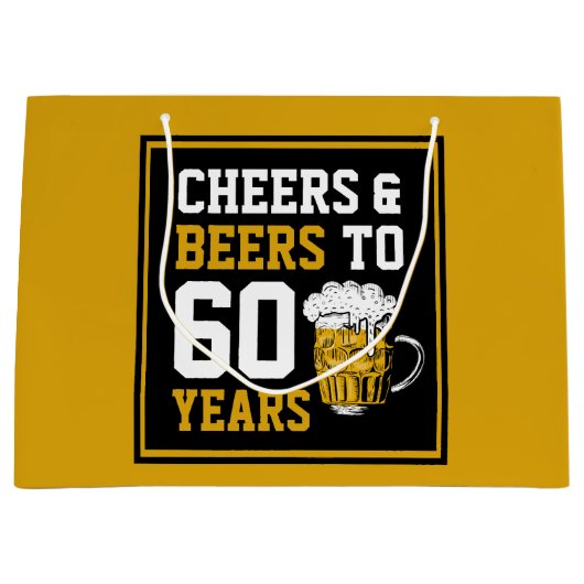 60番目の誕生日応援とビアーズから60年 ラージペーパーバッグ (正面)