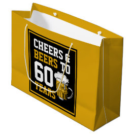 60番目の誕生日応援とビアーズから60年 ラージペーパーバッグ