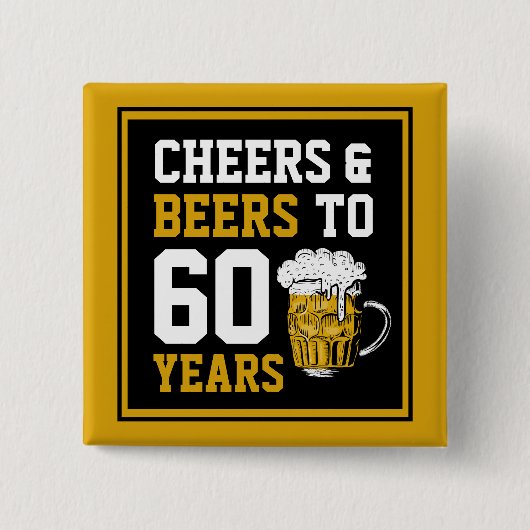 60番目の誕生日応援とビアーズから60年 缶バッジ (正面)