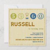 60番目の誕生日招待状- カスタマイズ 招待状 (正面)