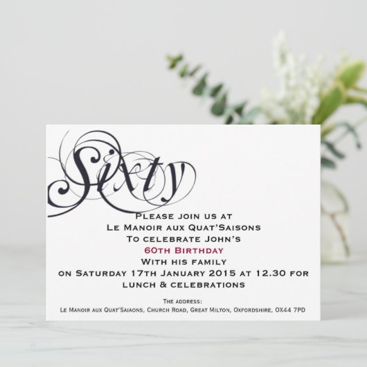 60番目の誕生日招待状 招待状 (スタンド正面)