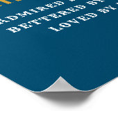 60番目の誕生日生まれ1963名前の追加Blue金ゴールド ポスター (角)