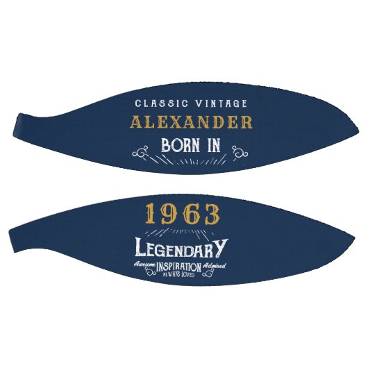 60番目の誕生日生まれ1963名前の追加Legend Blue金ゴールド バスケットボール (パネル)