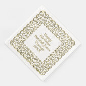 60番目の誕生日番号パターンスキャロプス金ゴールド/白 (コーナー)