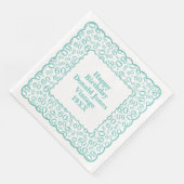 60番目の誕生日番号パターンホタテティール（緑がかった色）/白 (コーナー)