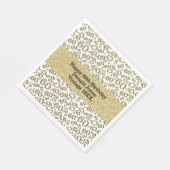 60番目の誕生日番号パターン金ゴールドと白 スタンダードランチョンナプキン (角)