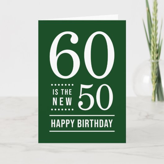 60番目の誕生日編集可能カラー60が新しい50 カード (正面)
