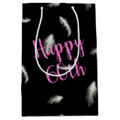 60番目の誕生日羽毛メディア抱き枕 ミディアムペーパーバッグ (正面)