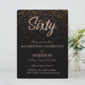 60番目の誕生日金ゴールドグリッター 招待状 (スタンド正面)