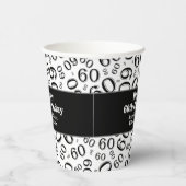 60番目の誕生日黒/白の乱数パターン60 紙コップ (右)