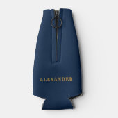 60番目の誕生日1962ヴィンテージ青金ゴールド追加の名前 ボトルクーラー (裏面)