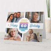 60番目の誕生日4フォトカード カード (正面)