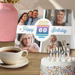 60番目の誕生日4フォトカード カード