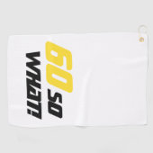 60番目の誕生日60だから何やる気を起こさせるイエローブラック ゴルフタオル (横)