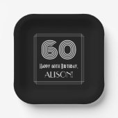 60番目の誕生日:インスパイアアールデコの検索「60」 +名前 ペーパープレート (正面)