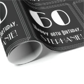 60番目の誕生日-インスパイアアールデコ検索"60",名前 ラッピングペーパー (ロールコーナー)