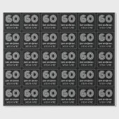 60番目の誕生日:インスパイアアールデコ「60」を検索(名前あり) ラッピングペーパー (フラット)