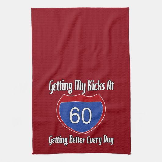 60番目の誕生日 キッチンタオル (縦)