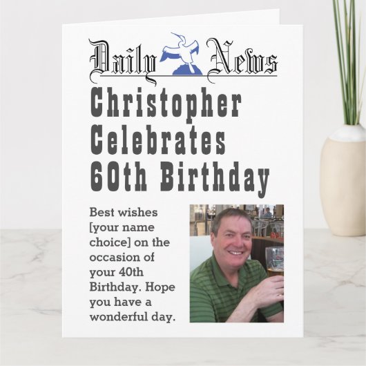 60番目の誕生日 – パーソナライズする誕生日カード カード (正面)