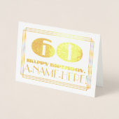 60番目の誕生日、名前+アールデコインスパイアの外観「60」 箔カード (正面)