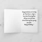 **60番目の誕生日**美しい女性の車を望む カード (内部)