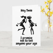 **60番目の誕生日** AGE TWIN"カードが表示されない カード (黄色い花)