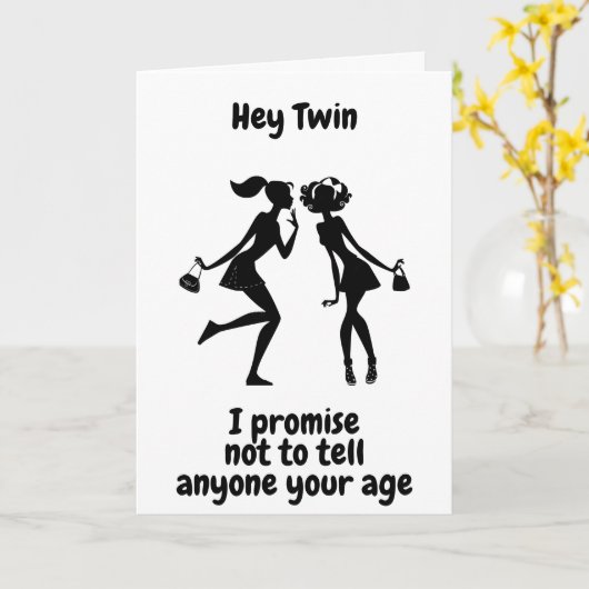 **60番目の誕生日** AGE TWIN"カードが表示されない カード (黄色い花)