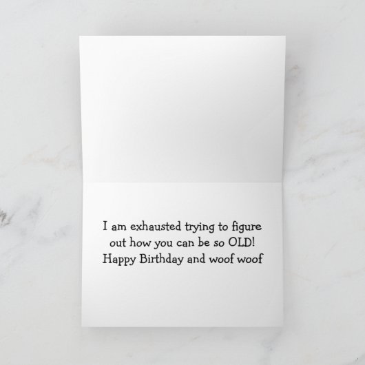 **60番目の誕生日** KATIEは疲れ果ててしまいます カード (内部)