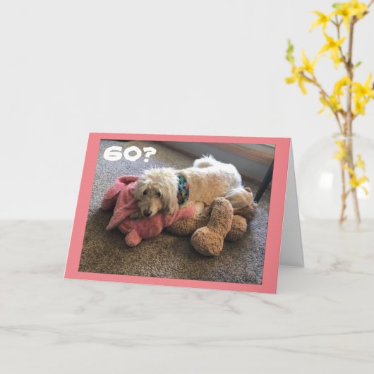 **60番目の誕生日** KATIEは疲れ果ててしまいます カード (黄色い花)