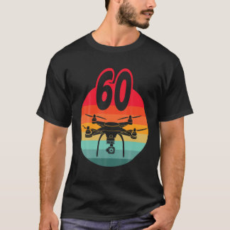 60番目の誕生日Iレトロリモートコントロールドローン(C) Tシャツ