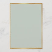 60番目の誕生日Sage Green金ゴールド水色フローラ 招待状 (裏面)