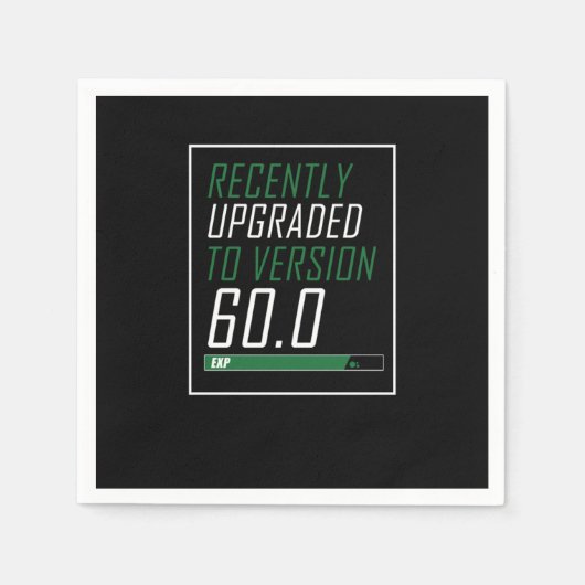 60番目の誕生祝いギフトが最近アップグレード スタンダードカクテルナプキン (正面)
