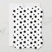 60番目モダンのスクリプはっきりしたトの白黒のドット 招待状 (裏面)