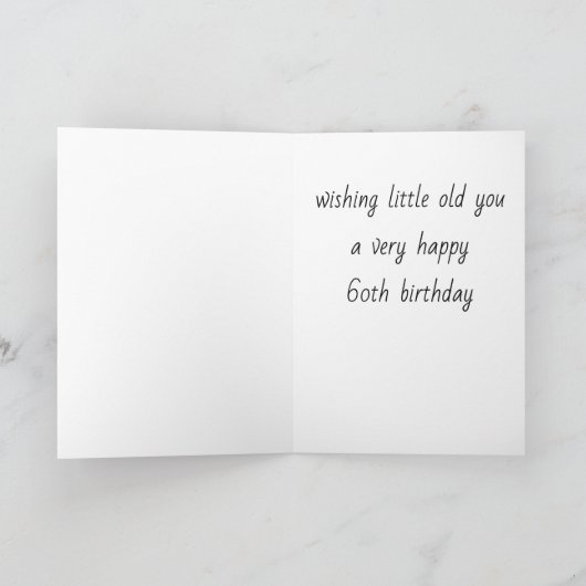 60番目祝の誕生日カーおもしろいドまで カード (内部)