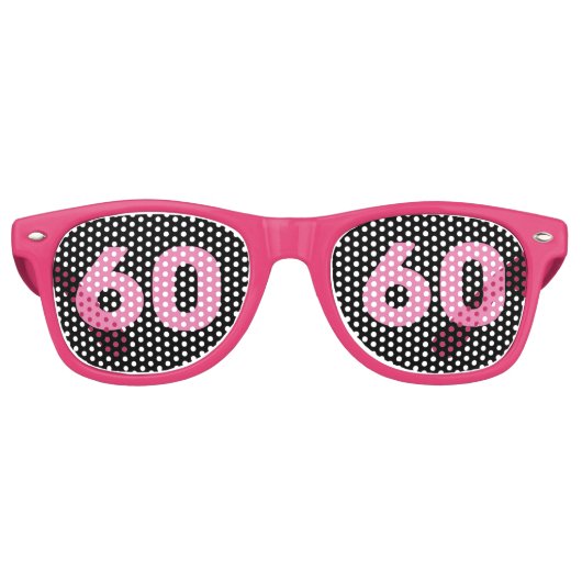 60番誕生日60ピンクパーティサングラス レトロサングラス (正面)