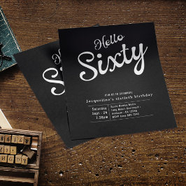 60白黒バジェット60誕生日招待状 チラシ