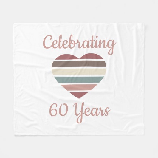 60祝周年結婚 フリースブランケット (正面(横))