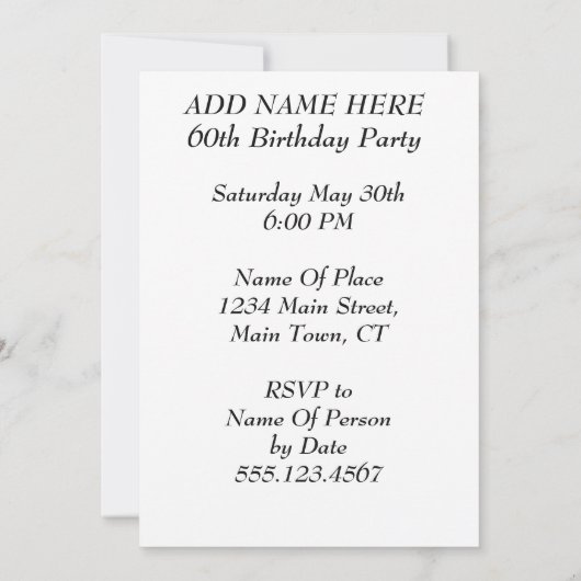 60祝年の招待状 招待状 (裏面)