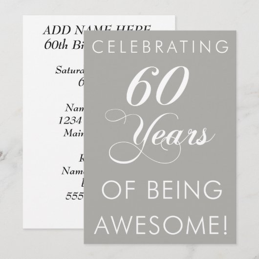 60祝年の招待状 招待状 (正面/裏面)