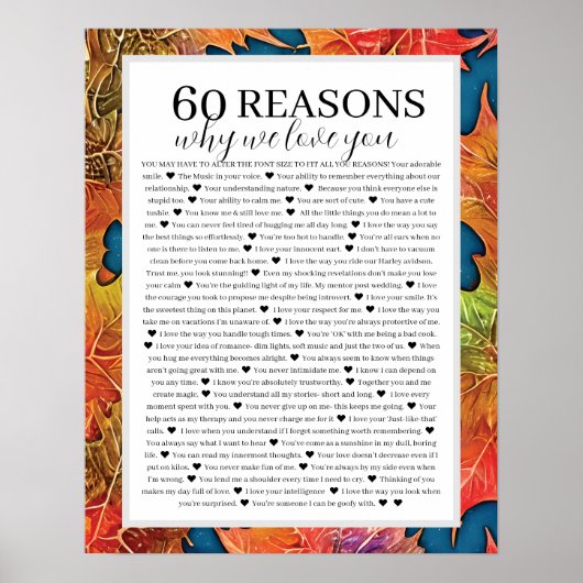 60私たちがあなたに贈り物を愛する理由 ポスター (正面)