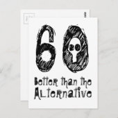 60第60期誕生日Q06おもしろいより優れた製品 ポストカード (正面/裏面)