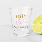 60素敵なピンクの金ゴールド60th誕生日パーティーのお願い ショットグラス (正面)