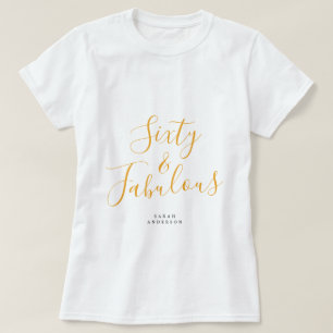60素晴らしいイエロー名前をカスタムする60番目の誕生日ギフト Tシャツ