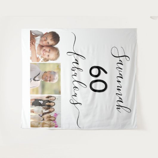 60素晴らしいカスタムフォトサプライズパーティー タペストリー (正面(横))