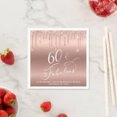 60素晴らしいグリッターバラ金ゴールド誕生日パーティー スタンダードカクテルナプキン (インサイチュ)