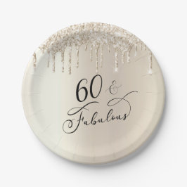 60素晴らしいグリッター金ゴールド誕生日パーティー ペーパープレート